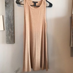 Golden/Tan ribbed knitted dress